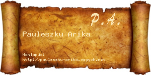 Pauleszku Arika névjegykártya
